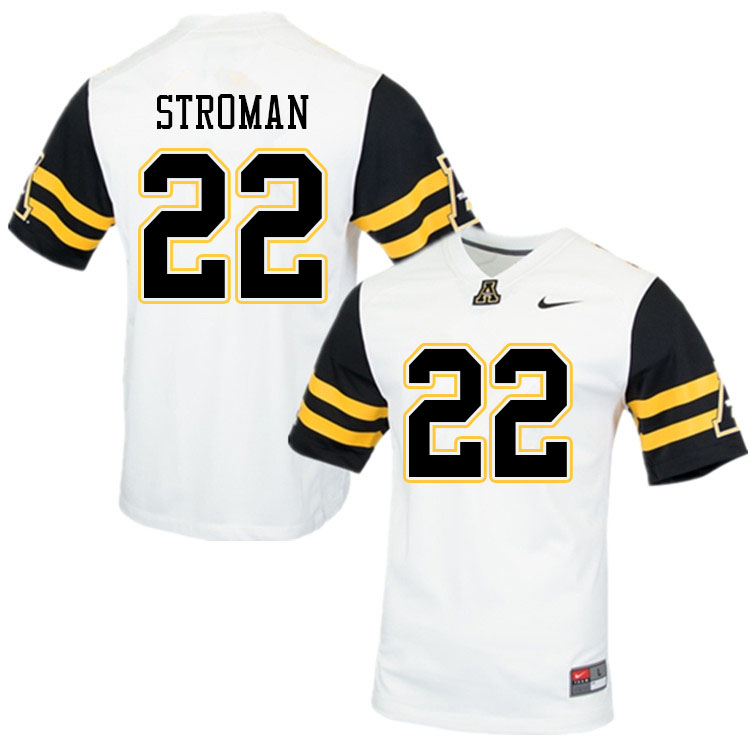 Men #22 Dalton Stroman Appalachian State Mountaineers College Football Jerseys Sale-White
